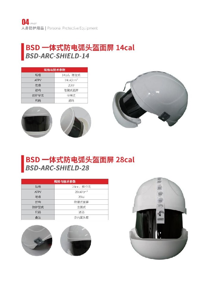 14cal/28cal一体式防电弧头盔面屏